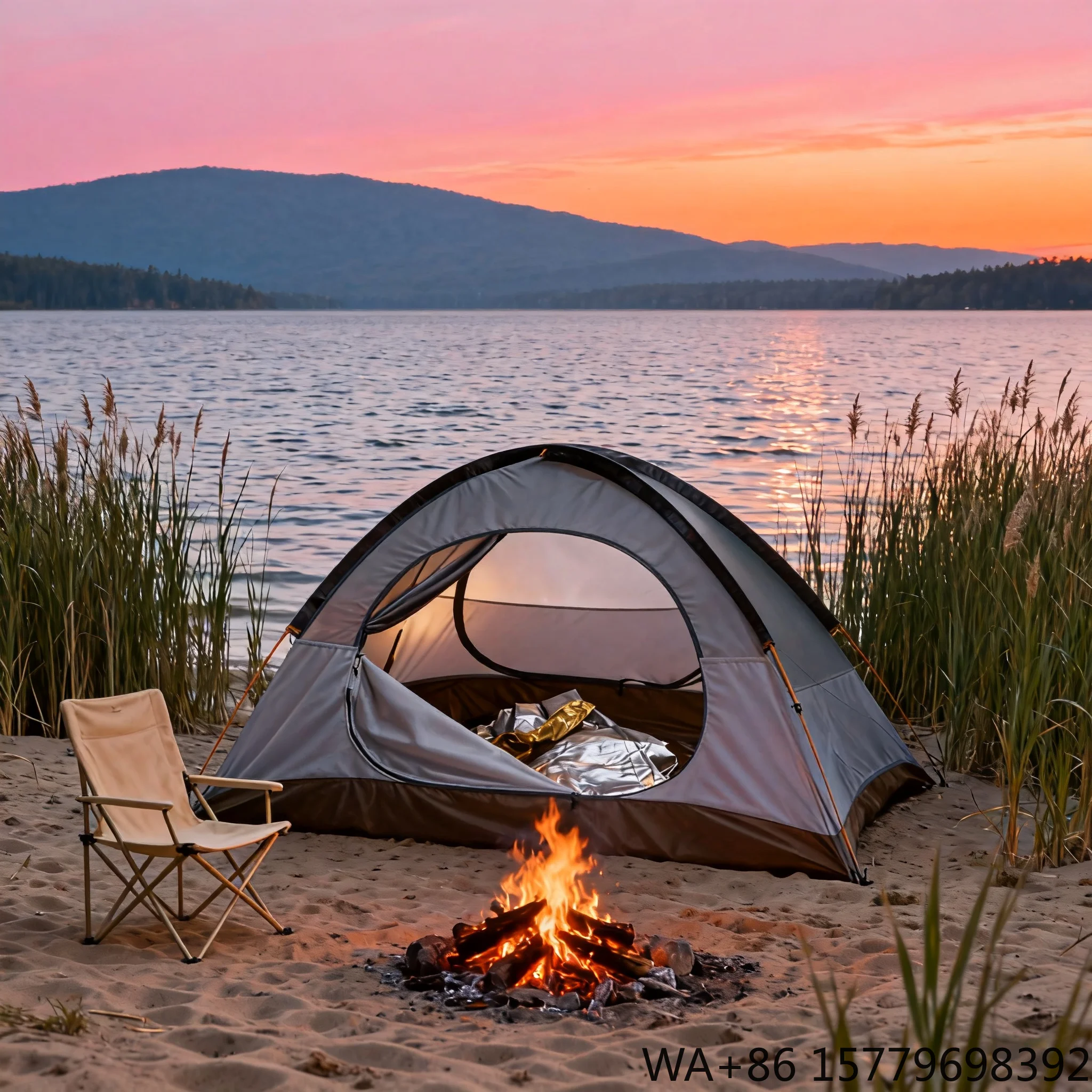 Large Space Oxford One Bedroom Four-Season Double Layer Outdoor Camping Tent 1-2 Person Straight Bracing Portable Rainproof