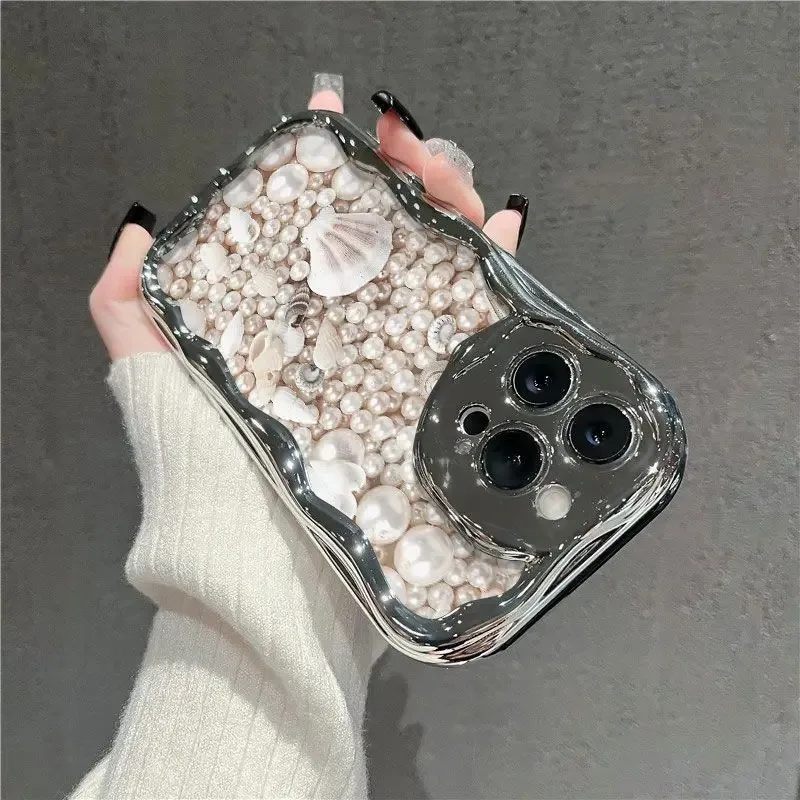 Pearly Shells Phone Case For Samsung Galaxy A55 A35 A25 A15 A54 A24 A33 A34 A73 5G A32 A51 A52 A53 A71 A72 A30 A50 soft