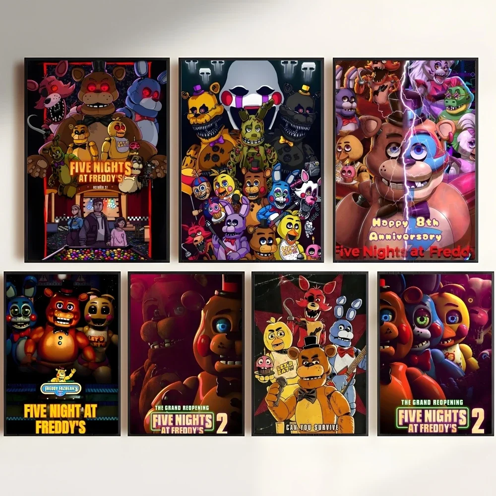 Pintura de Five Nights at Freddy's, Caligrafía, Arte de Pared, Lienzo HD, Pósteres de Pintura al Óleo, Impresiones, Decoración para Hogar y Dormitorio, Regalo