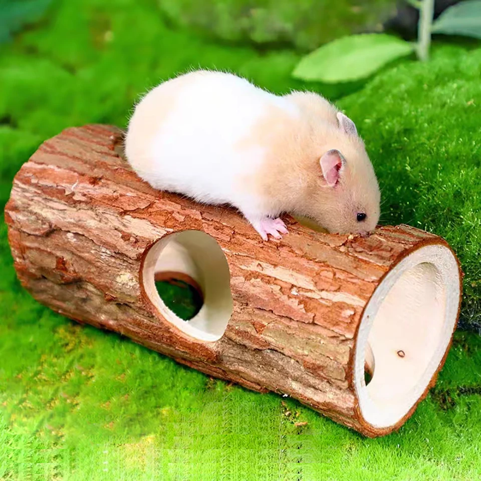 Hamster Escape Tunnel Pine Birch Tree Hole Golden Silk Bear Escape House Toy Park Landscape Supplies