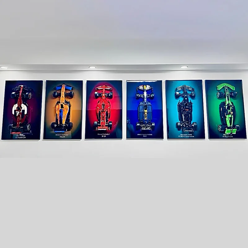 حامل تثبيت على الحائط بشاشة عرض معدنية مقاس 31.5 بوصة لسيارة LEGO F1 42207 42206 42171 42141، لسيارات CADA C64005 C44، موديل مكعبات البناء