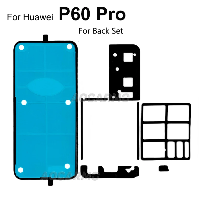 Aocarmo لهواوي P60 P50 برو P50 جيب P60Pro برو الخلفي ملصق عودة غطاء البطارية لاصق الباب الخلفي شريط لاصق استبدال