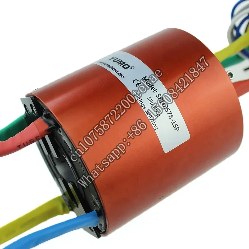 YUMO hollow shaft slip ring 15rings 20A/ring Electric swivel through bore slip ring