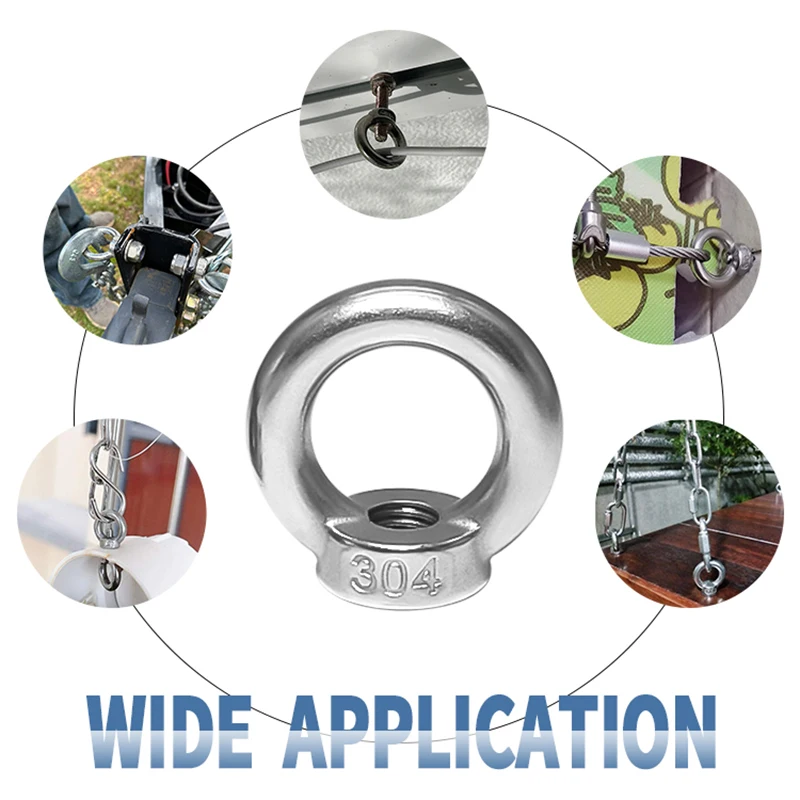 Picture 3: 304 stainless steel lifting ring nut M6/M8/M10/M12/M14/M16/M20 ring nut, used for rope installation lifting accessories