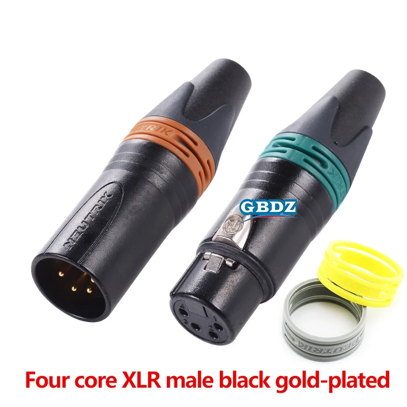 Neutrik 4 Pole XLR  Male Female Cable Connector DIY Headphone Plug Fever Repair Conversion Connector with Colour ring NC4MXX-B