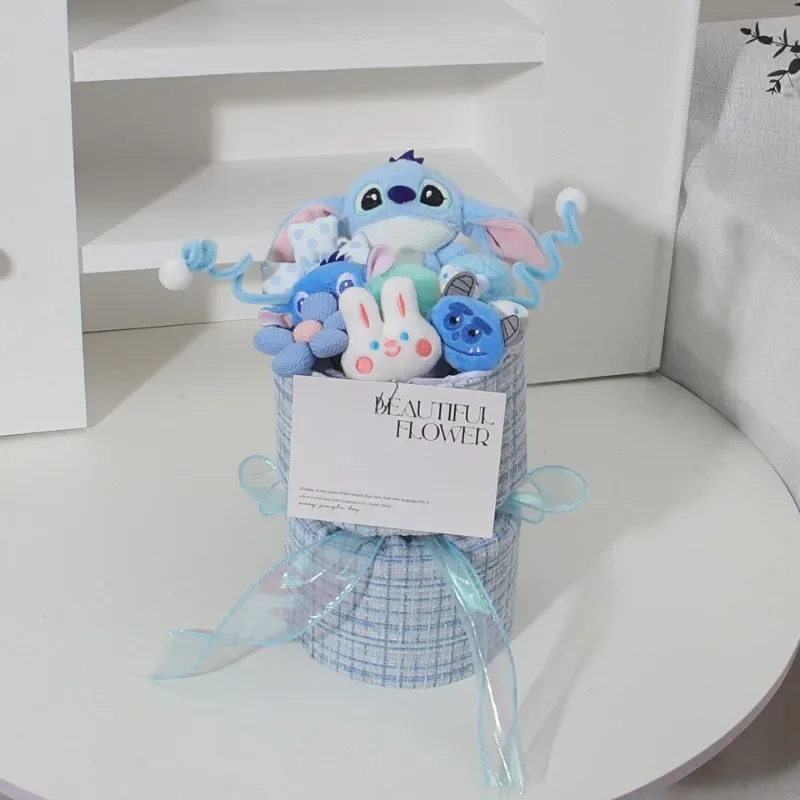 Disney Stitch Bouquet of Flowers Cartoon Anime Cute Christmas Kids Doll Fashion Charm Room Decoration Girl&Child Holiday Gifts