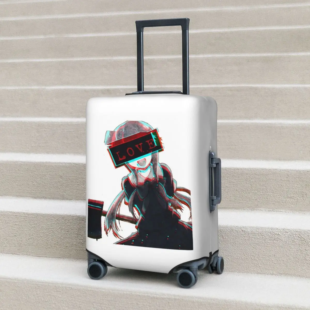 

"Love" Aesthetic Yuno Gasai By Mirai Nikki Suitcase Cover Protection Elastic Travel Luggage Protector Covers for 18-32 Inch
