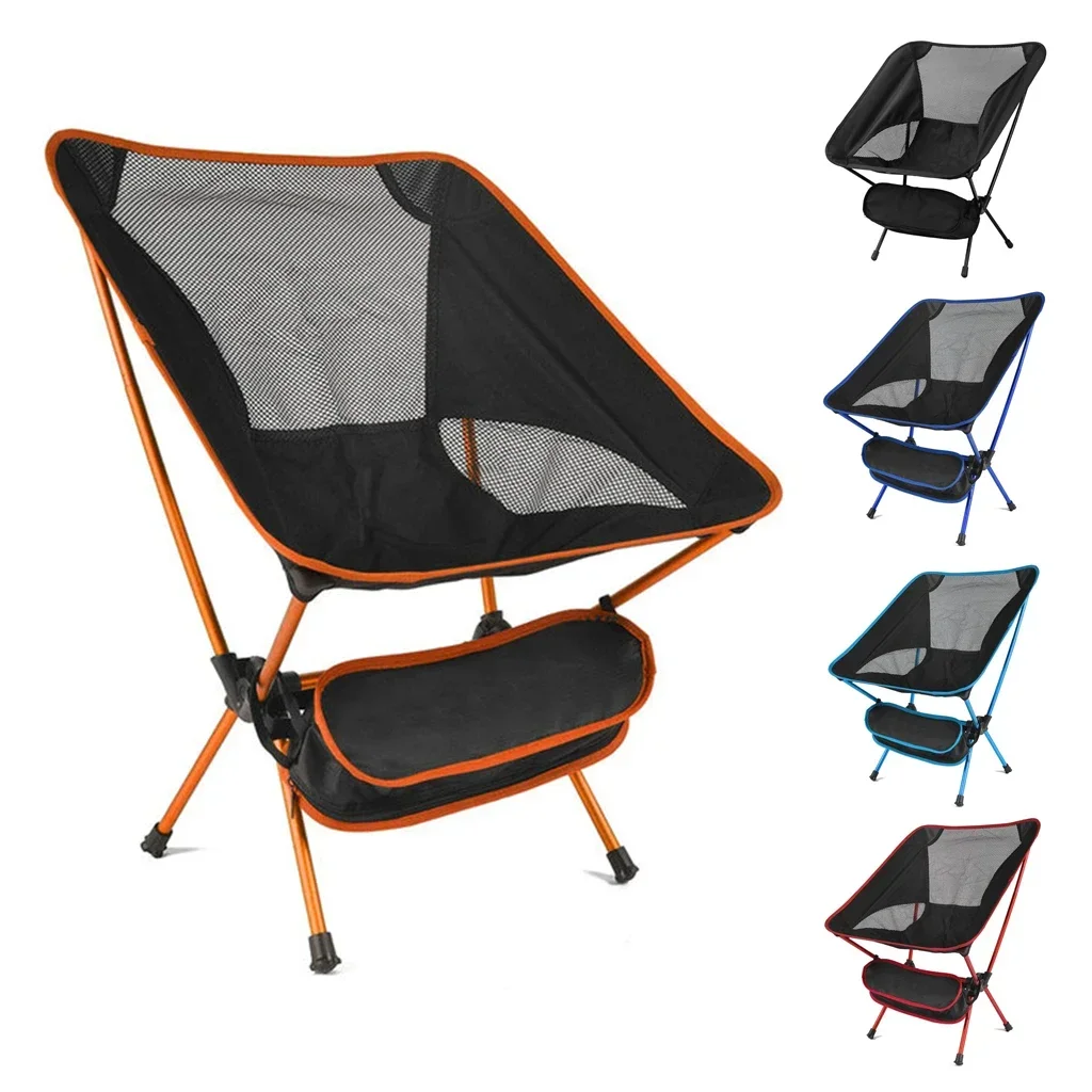 Folding Outdoor Beach Chair Camping Light Moon Chair Aviation Aluminium Pipe Lazy Fishing Chair Folding Gaming