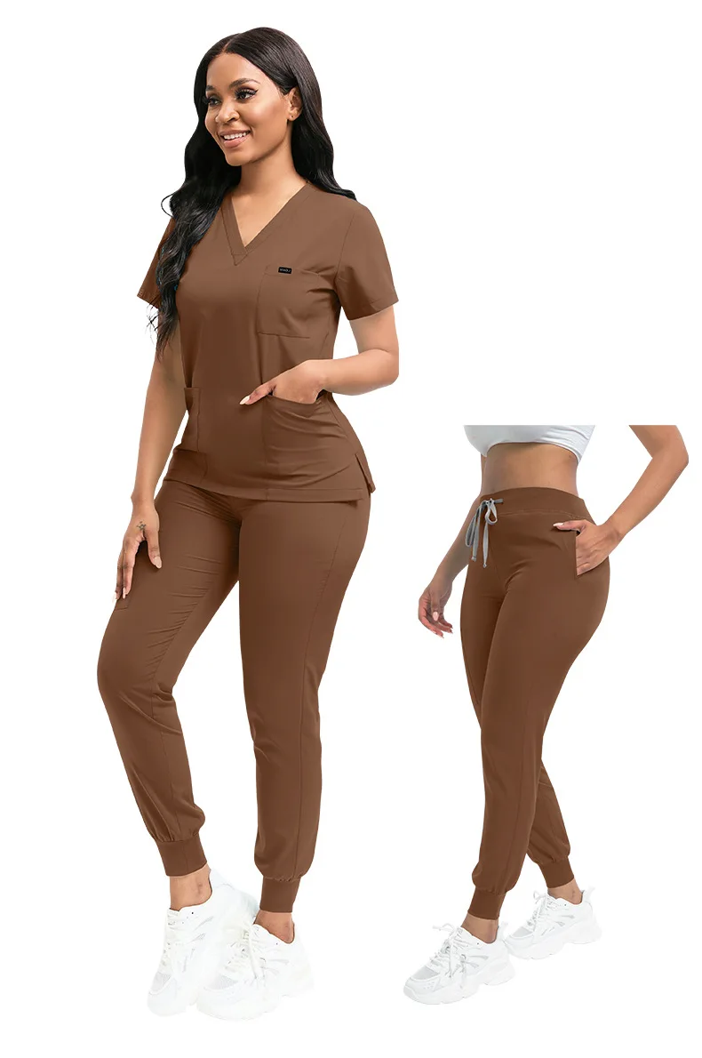 Vrouwen Medische Uniformen Ziekenhuis Scrubs Sets Chirurgische Artsen Overalls Verpleegkundigen Accessoires Tandheelkundige Kliniek Spa Werkkleding Kleding Pak