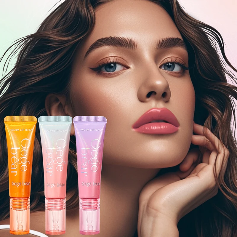 Gegebear Fruit Extract Temperature-Changing Lip Balm Moisturizes in Autumn and Winter, Deeply Nourishes, Long-Lasting Moisture Retention, Prevents Dryness and Cracking, Improves Lip Lines, Lip Care, Lip Gloss.