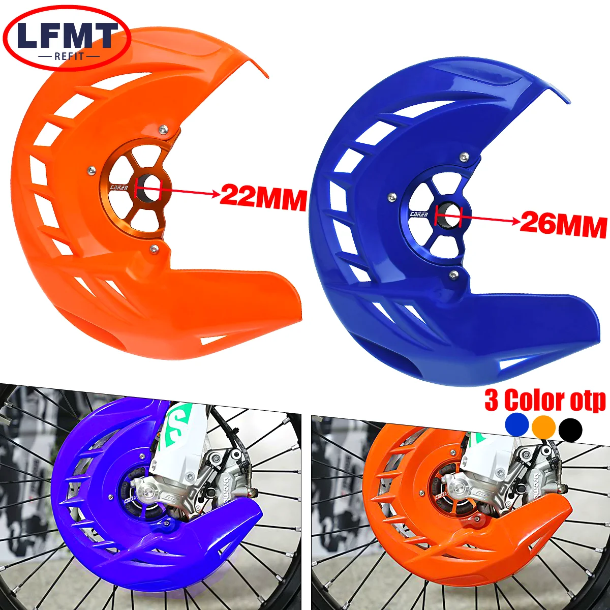 Für KTM Husqvarna 125-250 300 350 450 500 EXC EXC-F EXC EXC-F 2015-2023 Motorrad 22mm 26mm Bremsabdeckung Vorderer Bremsscheibenschutz