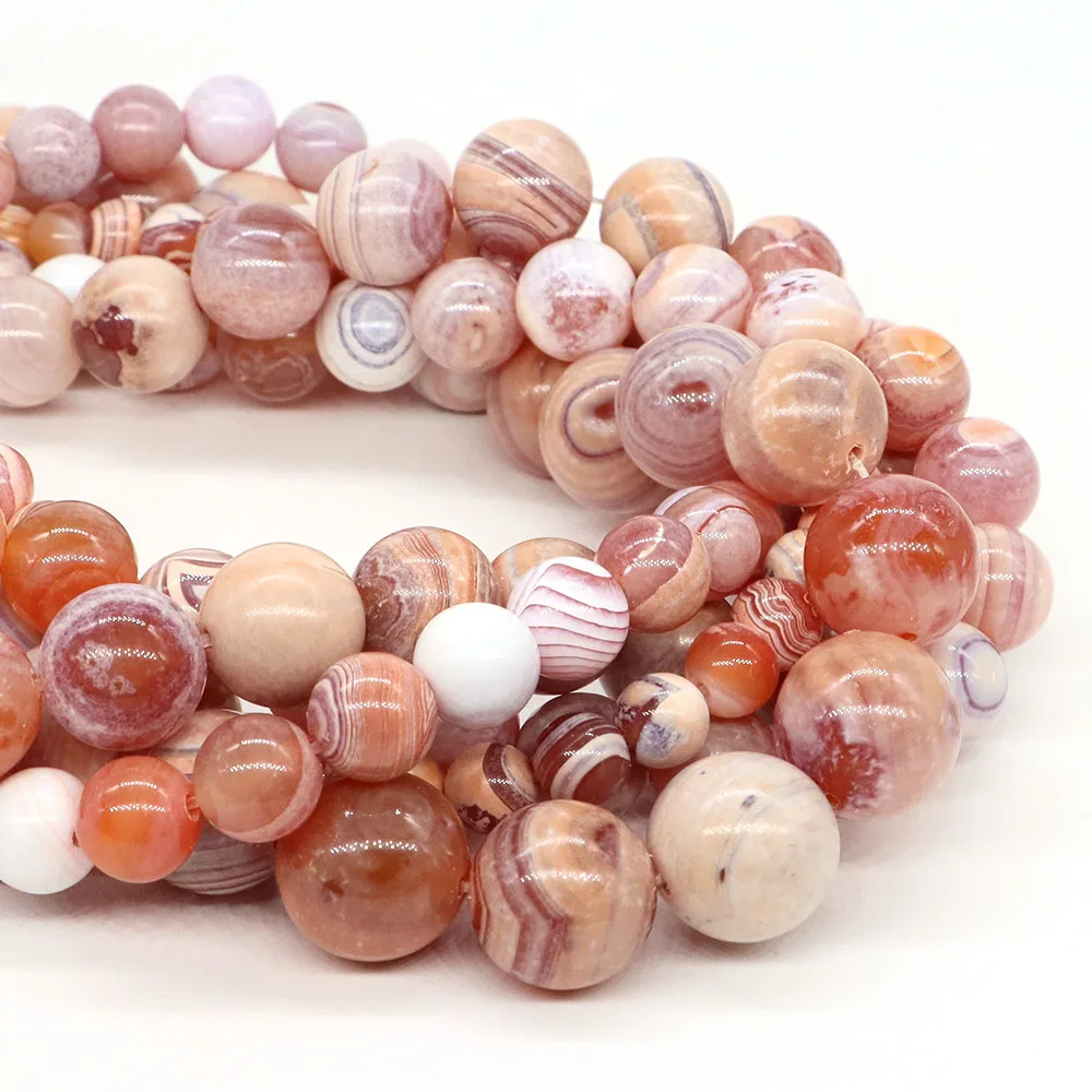 6/8/10/12/14/16/18/20mm Striped Agate Beads Natural Stones Round Loose Spacer Gems Bead for Jewelry