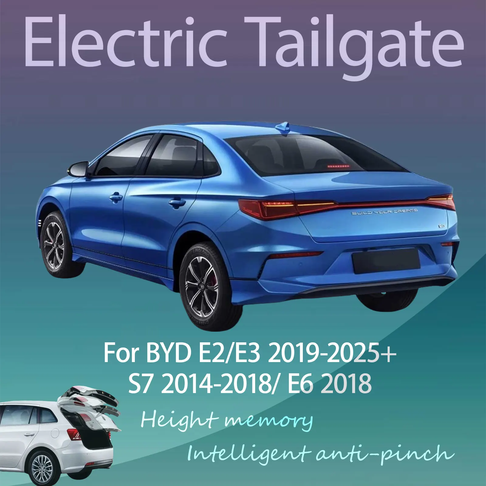 For BYD E2/E3 E6 S7 Electric Tailgate Hands Free Operation Dual Rod Electric Trunk Suction Smart Control