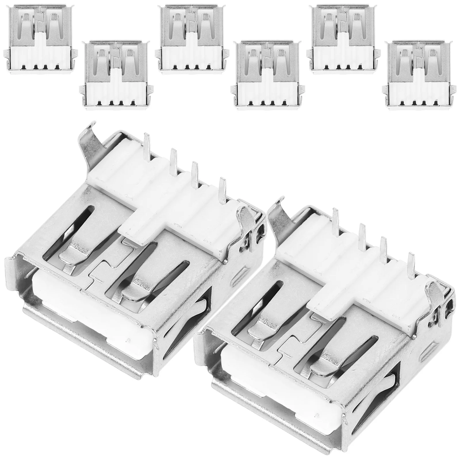 

100Pcs USB Female Socket 90 Degree Horizontal Bent Leg USB Port Replacement Connector High-Speed Data Transfer Electronic Parts