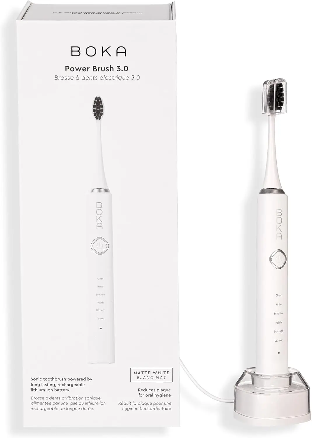 

3.0 Electric Toothbrush for Adults w/ 2 Heads - Rechargeable Sonic Powered Tooth Brush - Charcoal Activated Bristles for De
