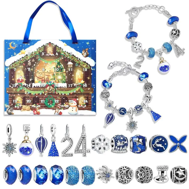 Boîte ennemi créative de Noël pour enfants, bracelet fait main, compte à rebours 24 grilles, jouets du Père Noël mignons, cadeaux de bricolage