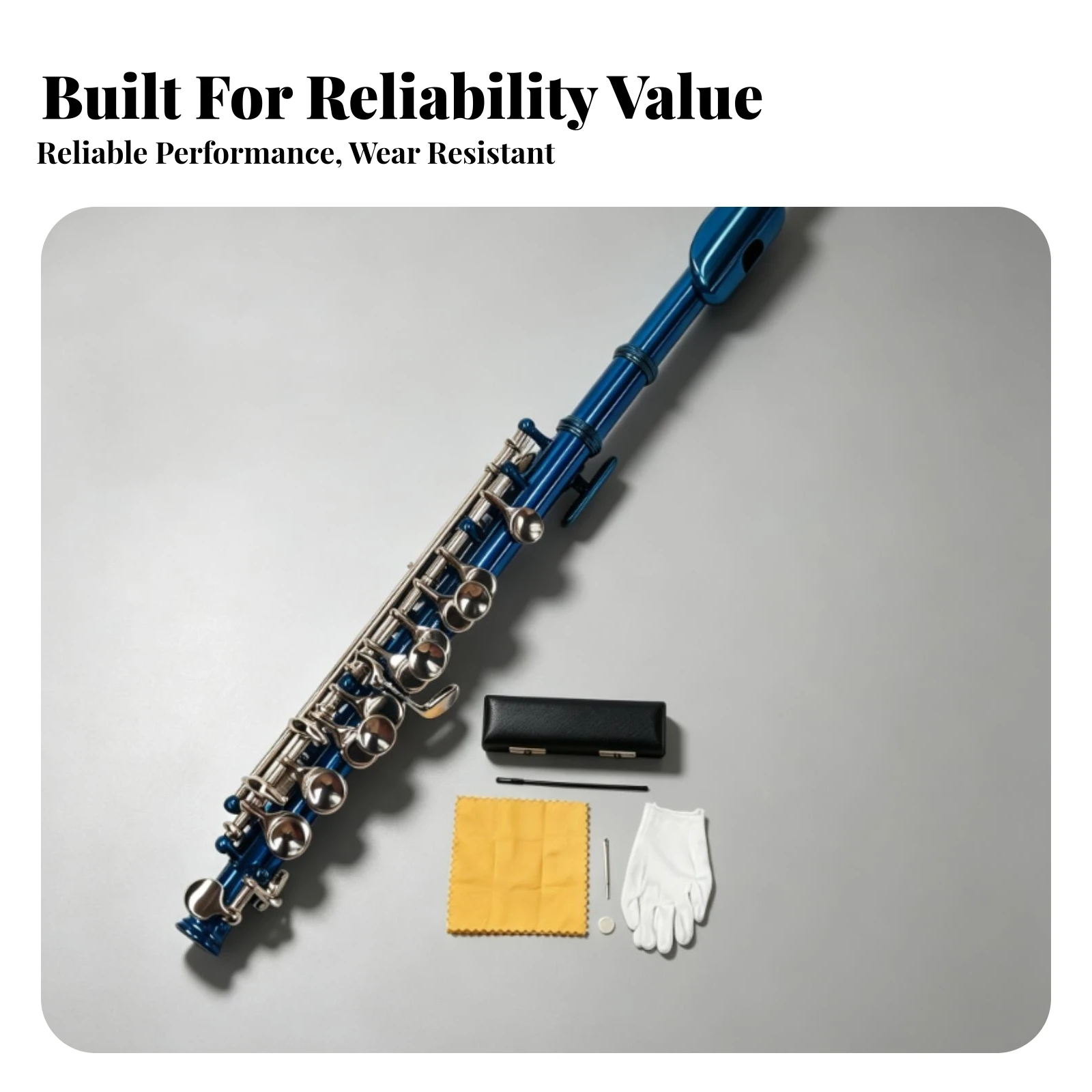 C Piccolo Nickel-Plated Piccolo Flute Woodwind Instrument Sturdy High Performance for Beginners, Practice, Lessons