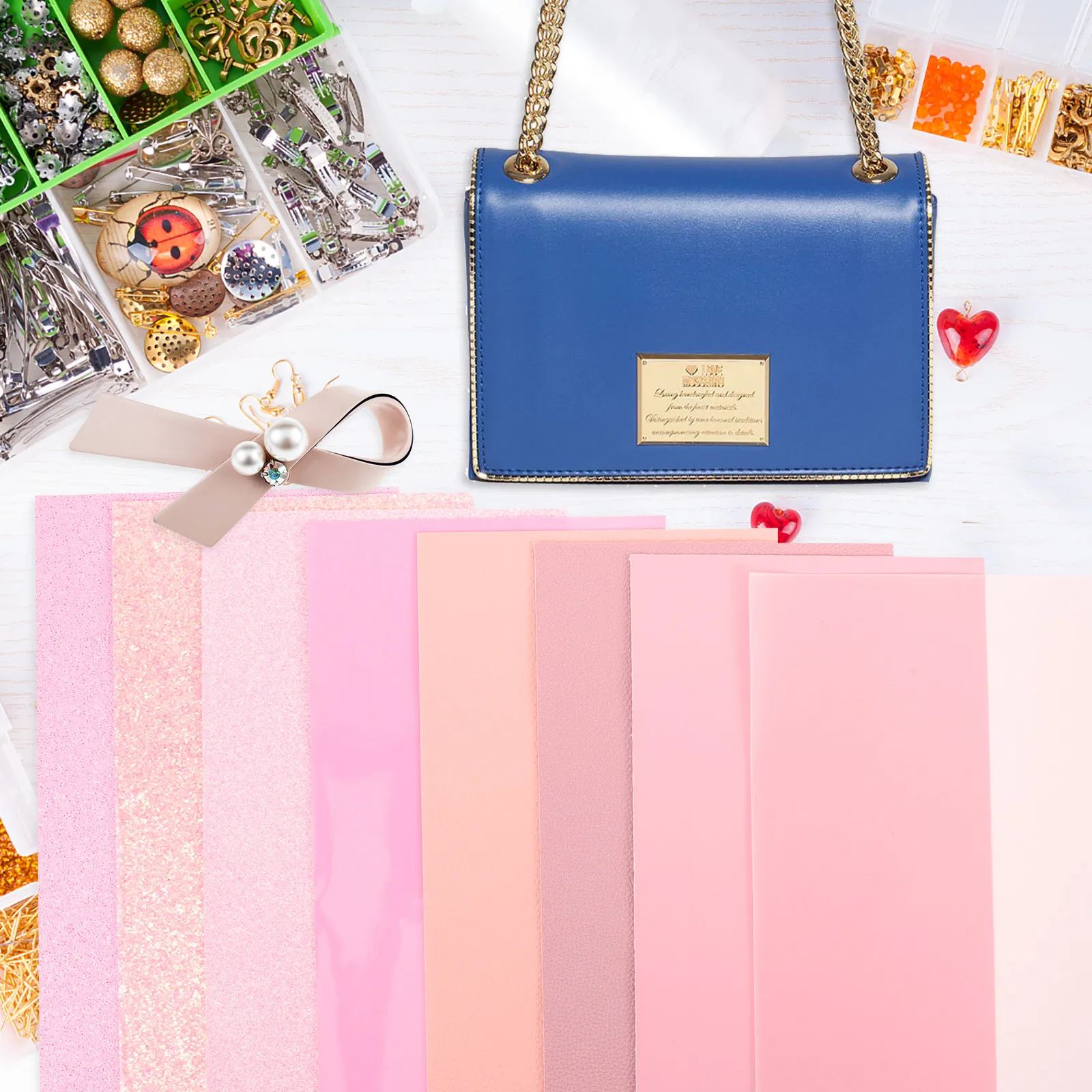 

8 листов ткани для изготовления сережек своими руками, розовые, с рисунком, износостойкие, для сумок и украшений