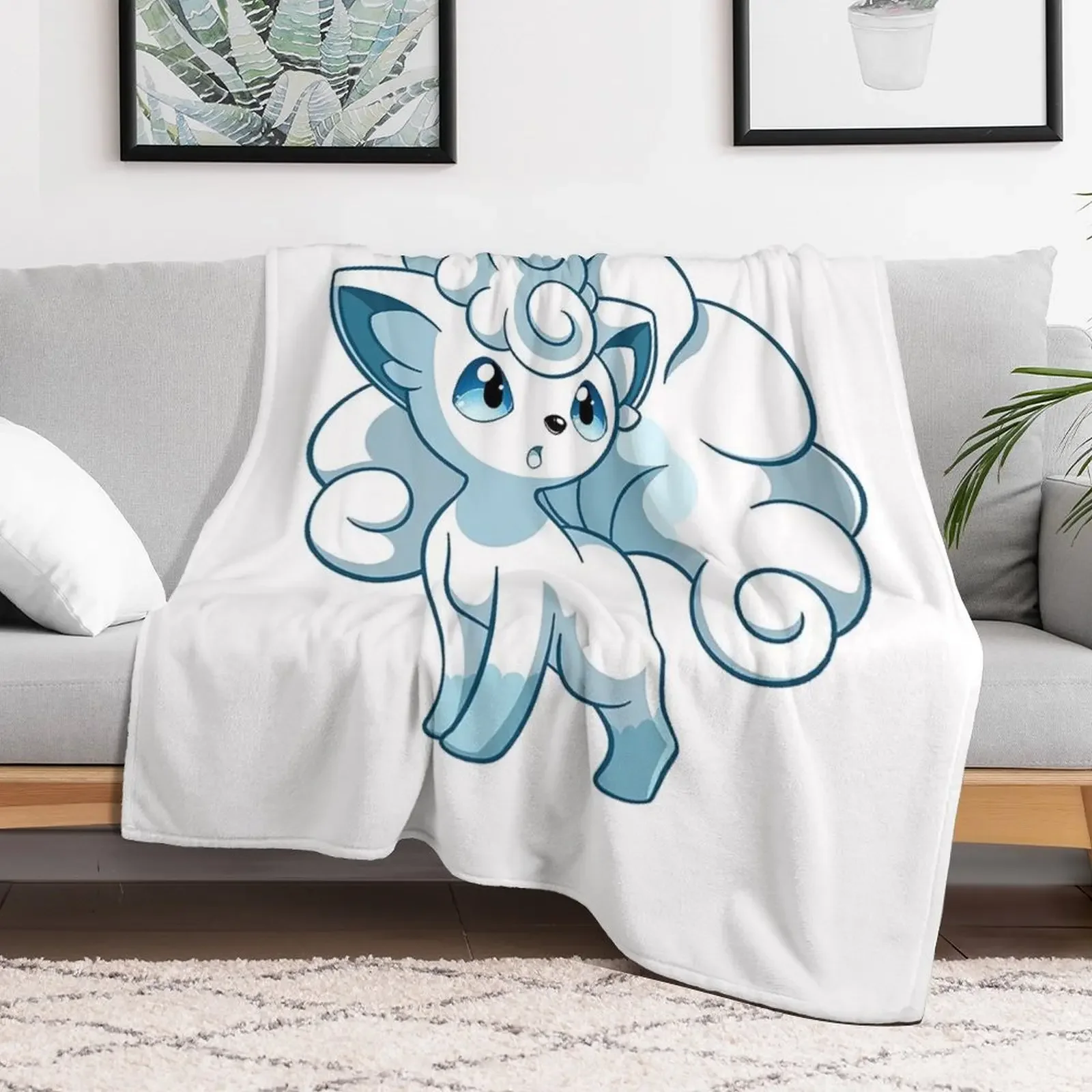 Vúlpix Ice - white fox Cute Throw Blanket Moving Single Luxury Blankets