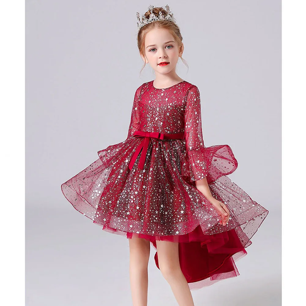 Hetiso Bridesmaid Kids Dresses Christmas Girls Dress For Girls Cloths Evening Elegant Party Gown Tutu Princess Dress 3-11 Year