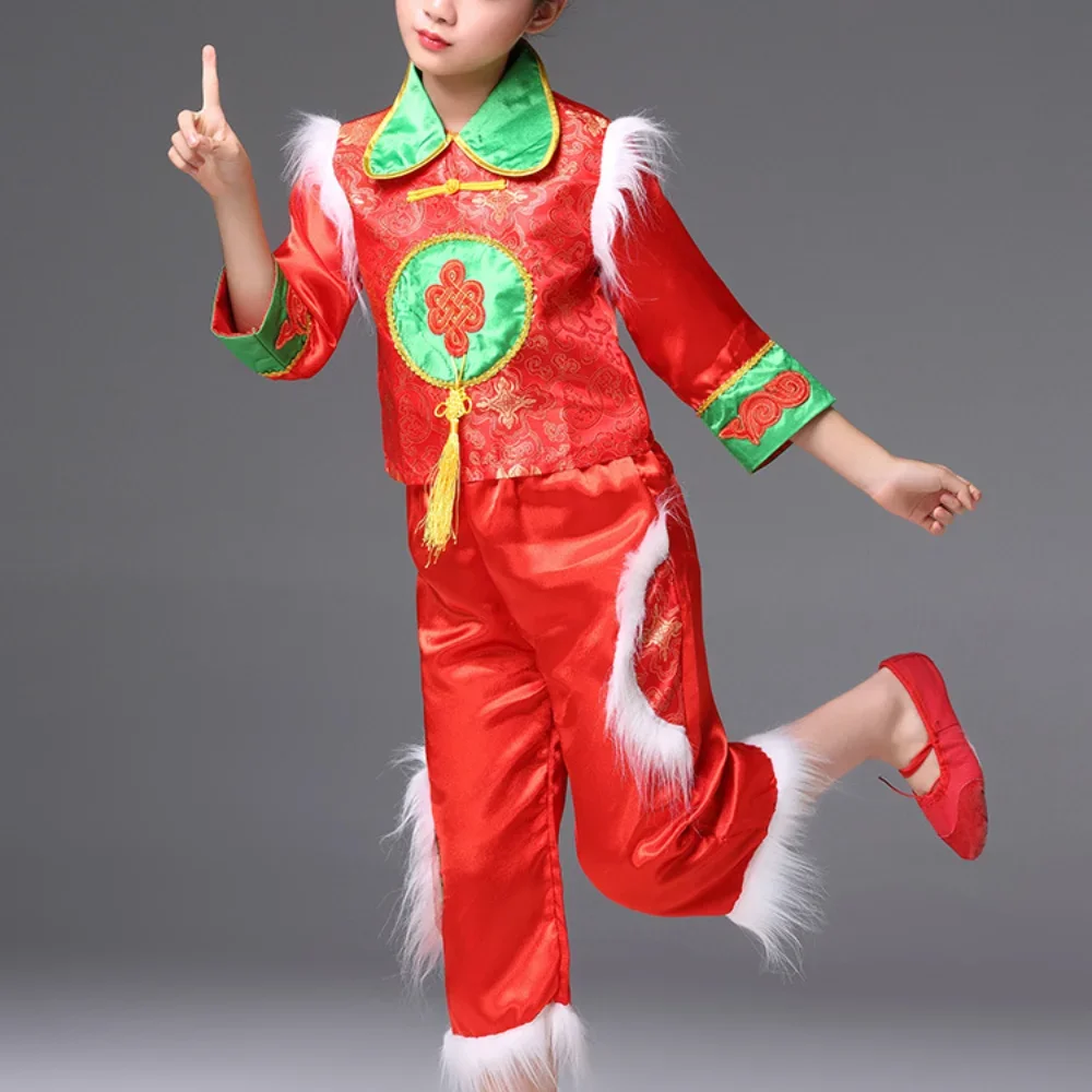 Ropa tradicional china de Año Nuevo para niños, traje Tang de Baile Folclórico antiguo, traje de escenario para niños