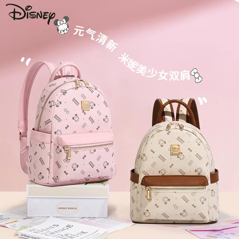 

Disney Minnie New Women's Mini Backpack Fashionable High Quality Women's Storage Backpack Cartoon Cute Versatile Travel Backpack