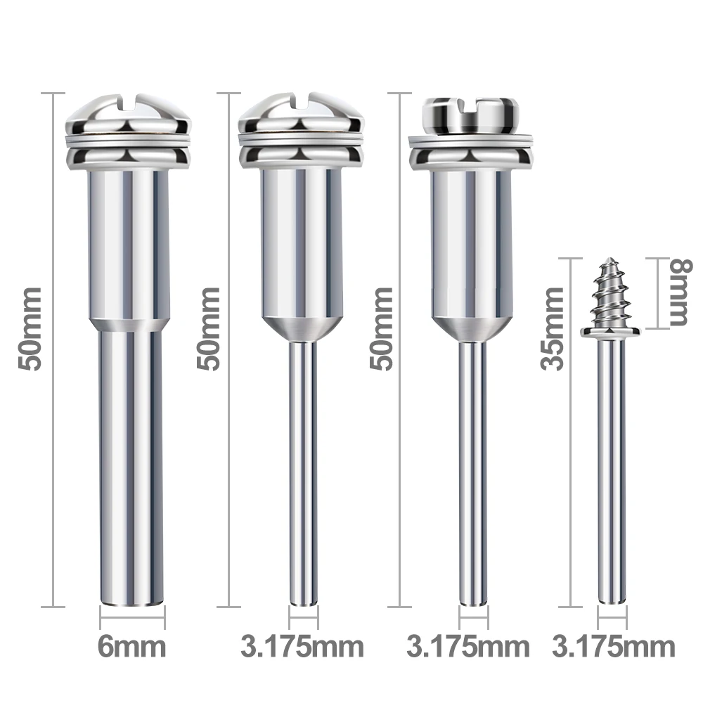 5pcs Dremel Accessories 3.175/6mm Miniature Clamping Connecting Lever Polishing Wheel Mandrel Cutting Wheel Holder Shank