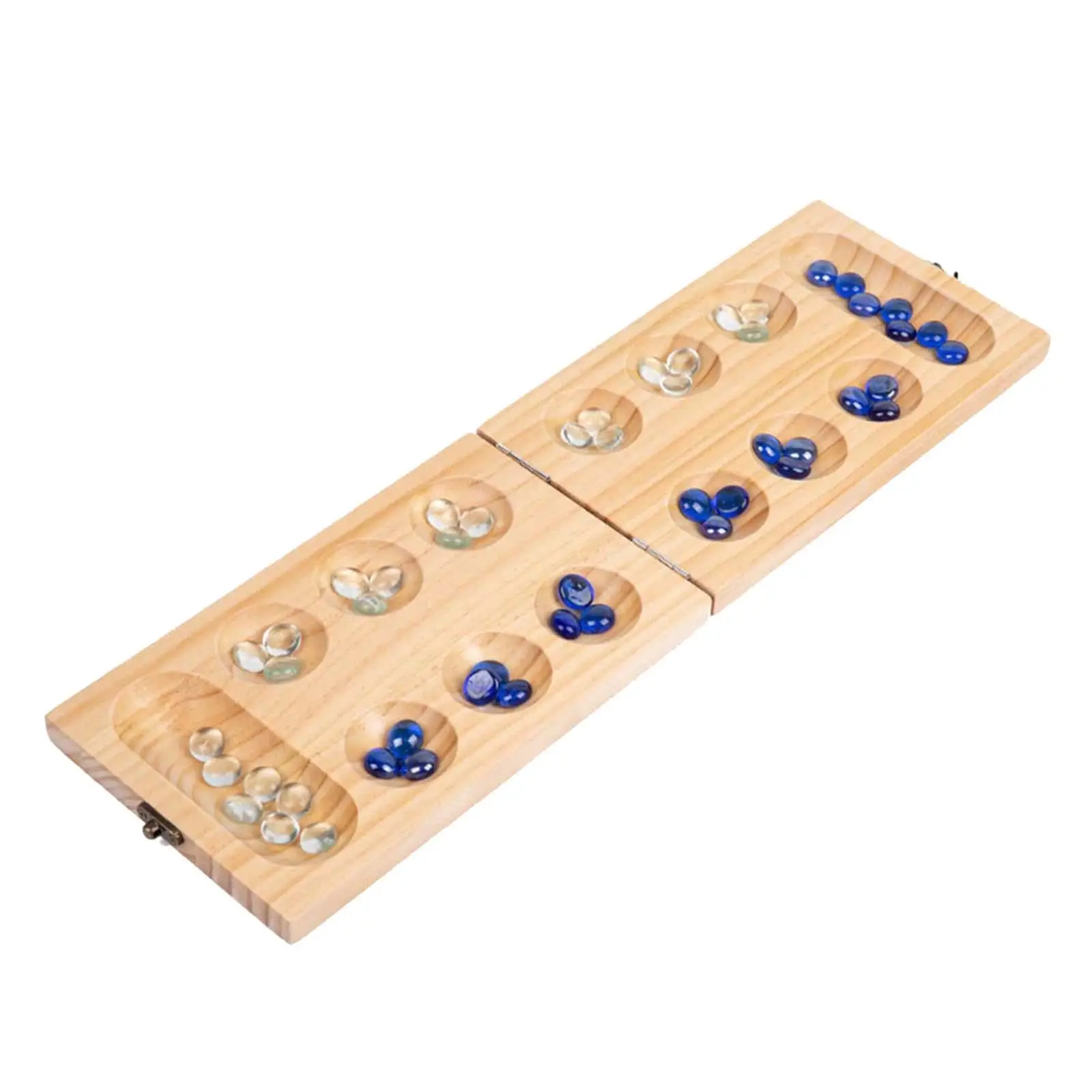 Wood Folding Mancala Board Game 2 Player Game Multi Color Beads Game Set for Children and Adults Party Teen Travel Games