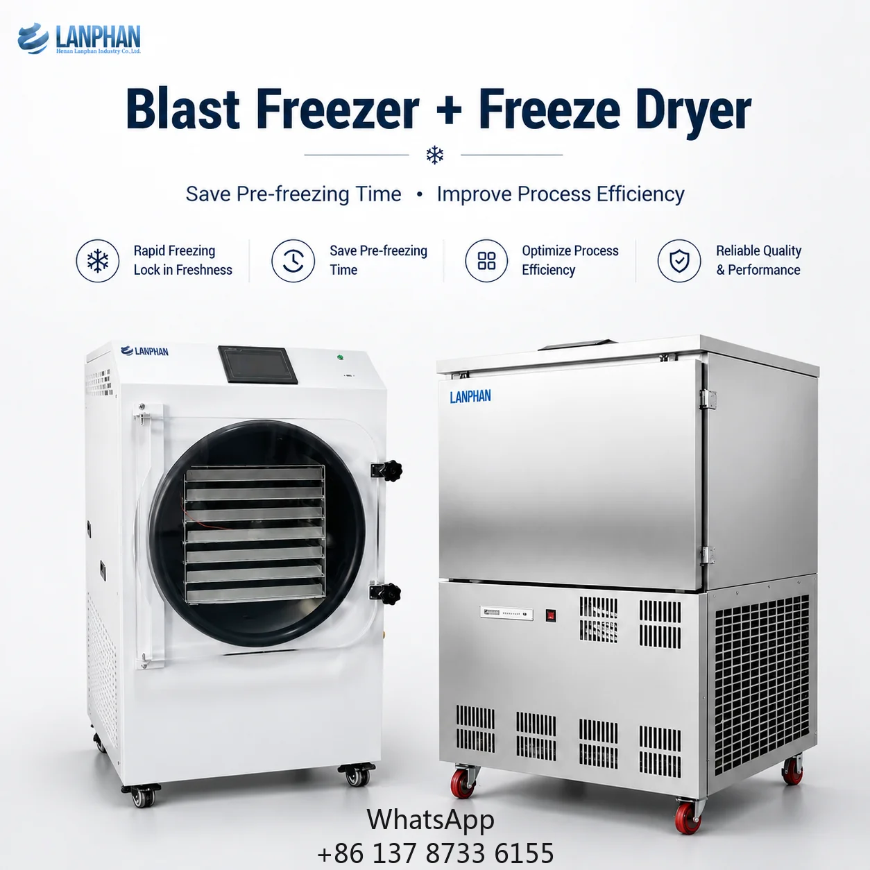 30kg/Batch Commercial Freeze Dryer 2.5m² 7 Trays SUS304 Food Grade Vacuum Lyophilizer 220V For Fruit Vegetable