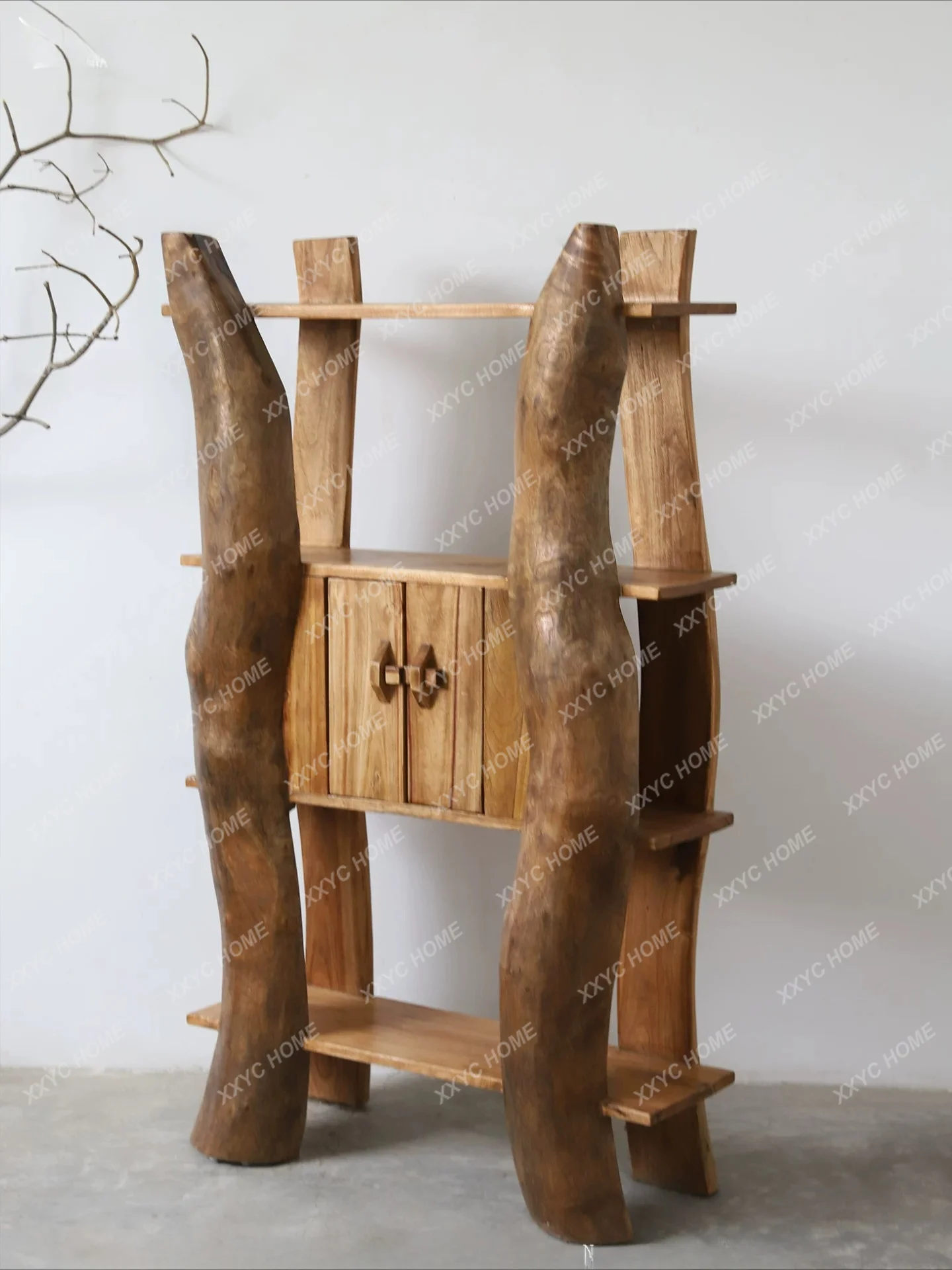 Solid wood Duobao Pavilion display stand Bogu display stand Retro flower stand