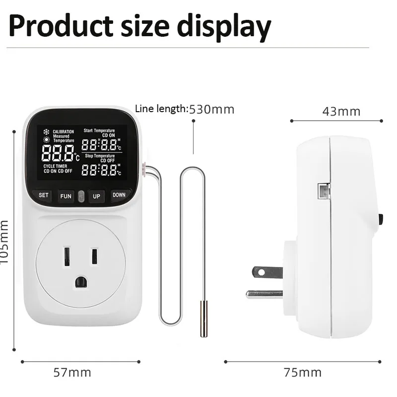 EU/US/UK Plug Digital Temperature Controller Socket Thermostat With Timer Switch Heating Cooling For Refrigerator Aquaculture