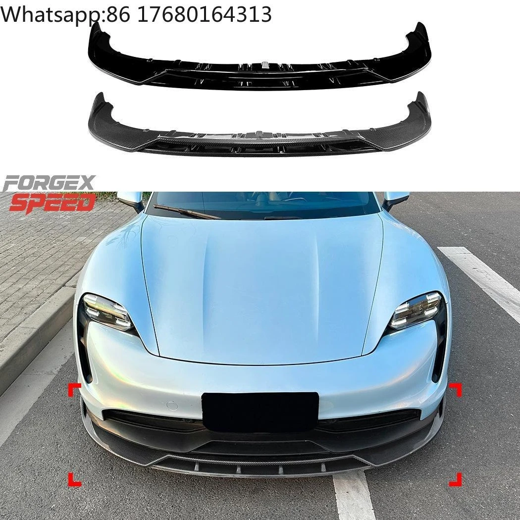 For Forgex Speed Car Accessories Front Lip Bumper Lips Front Splitter for Porsche Taycan 2019+