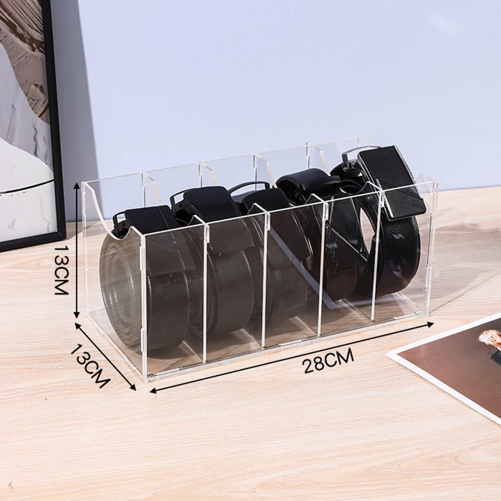 Belt Organizers Storage Display Case Acrylic Removable Belt Storage Holder Tie Bow Tie Rack Clear Self-Assembly Display Box