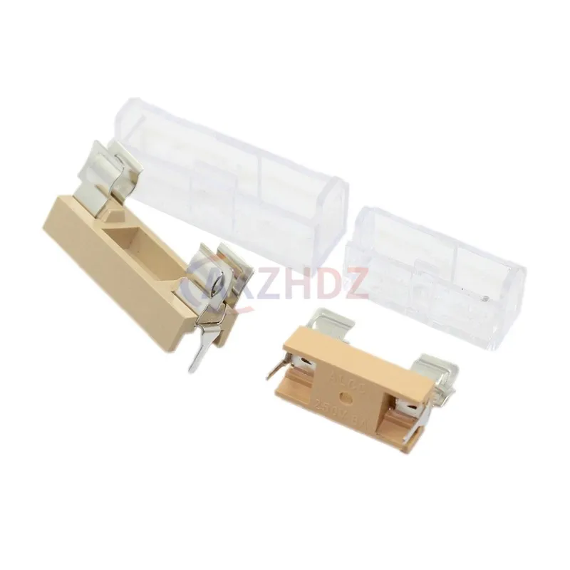 10PCS 5*20mm 6*30mm Versicherung Rohr Buchse Sicherung Halter Glas Rohr sicherung Clamp Box HQ 6A 10A 250V 5×20 6×30 Mit Transparent Abdeckung