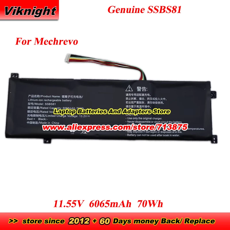 

Оригинальный аккумулятор SSBS81 11,55 В 70 Втч для Mechrevo 16 F6RS-5BB6U F6-5BB6U 16 Pro 16HD-5BB6U 16HDS-7BB6U Код 01 2022 Edition 2023