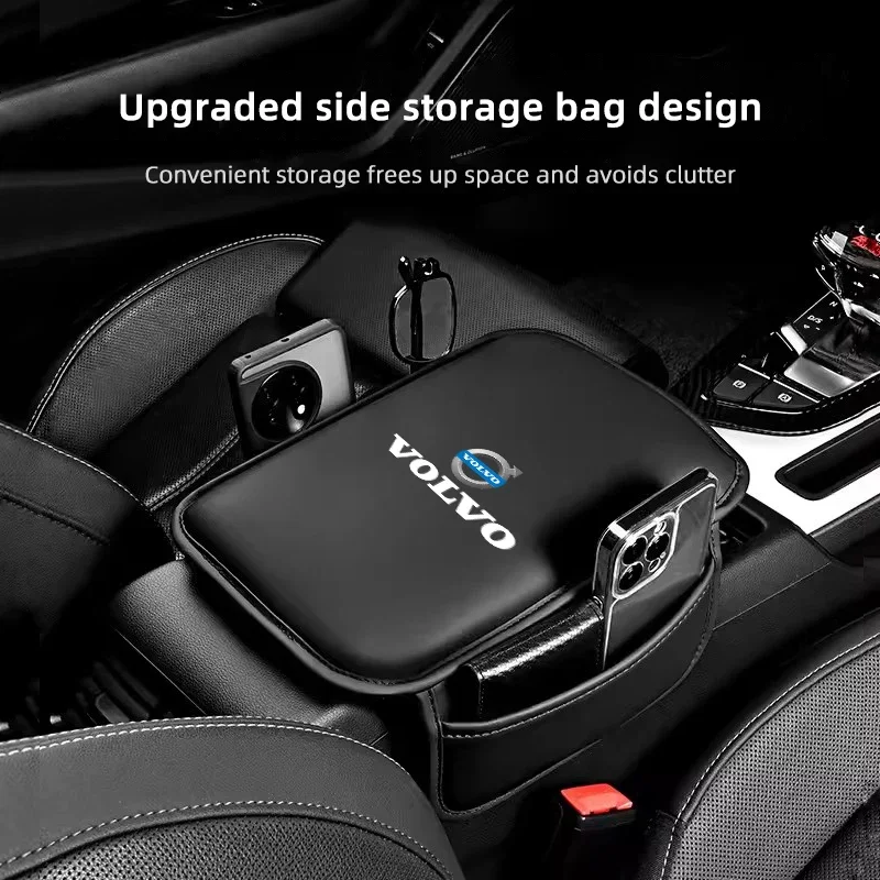 

Car Armrest Protection Mat Leather Arm Rest Storage Pocket For Volvo XC90 V90 V60 XC60 V40 S80 S60 S90 C40 XC40 V70 XC70 C30 C70