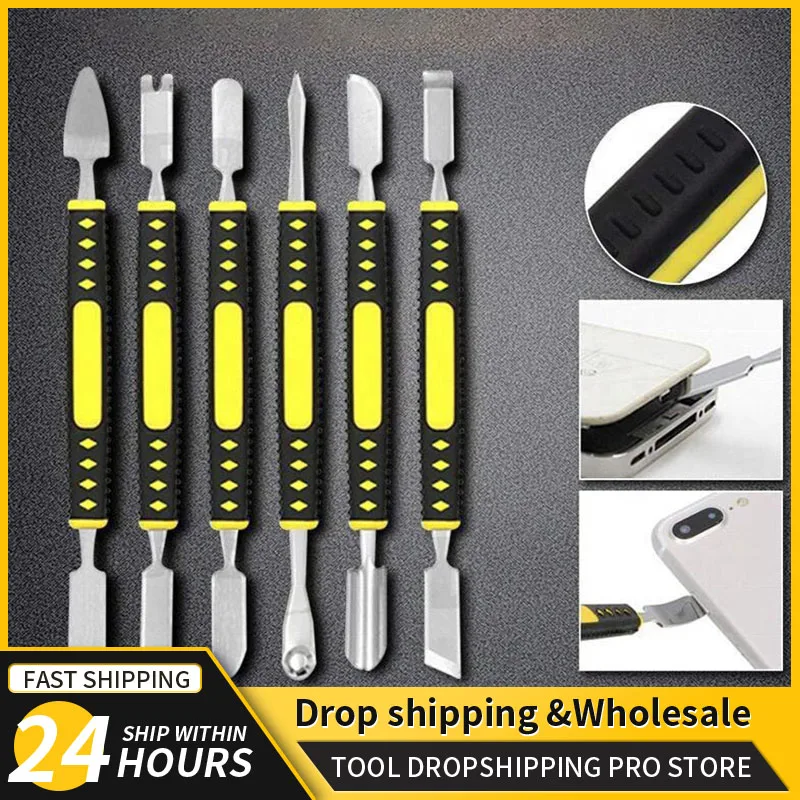 Metal pé de Cabra Curioso Abertura Kit de Ferramentas Reparo para o Telefone Móvel Notebook Cabeças Duplas Metal Spudger Casa Conjuntos Ferramentas Manuais Peças