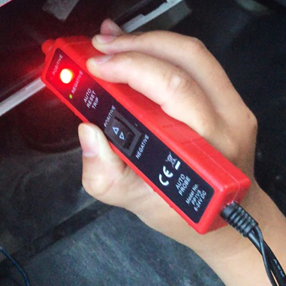 Automobile Circuit Tester Electrical Probe Tester Positive Negative Alligator Clips Car Maintenance Voltage Polarity Test Light
