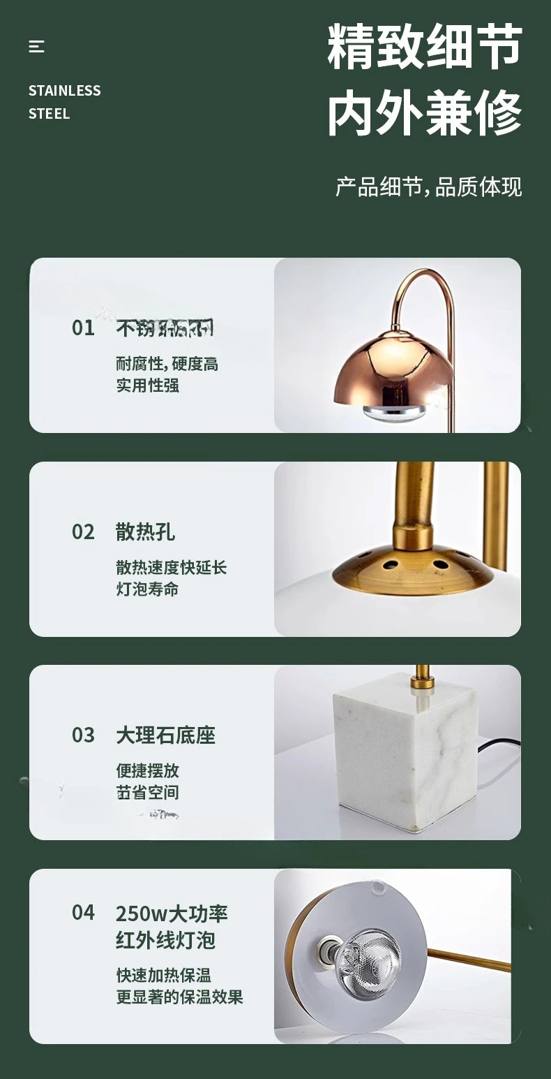 بوفيه مصباح عزل الطعام طاولة عزل الرخام ديلي مصباح شواء الدجاج المقلي