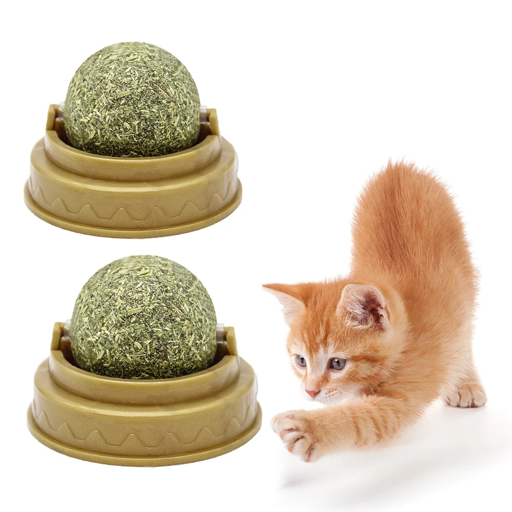 

2Pcs Catnip Licking Ball Edible Solid Sweet Chew Healthy Teeth Nutrition Snack Catnip