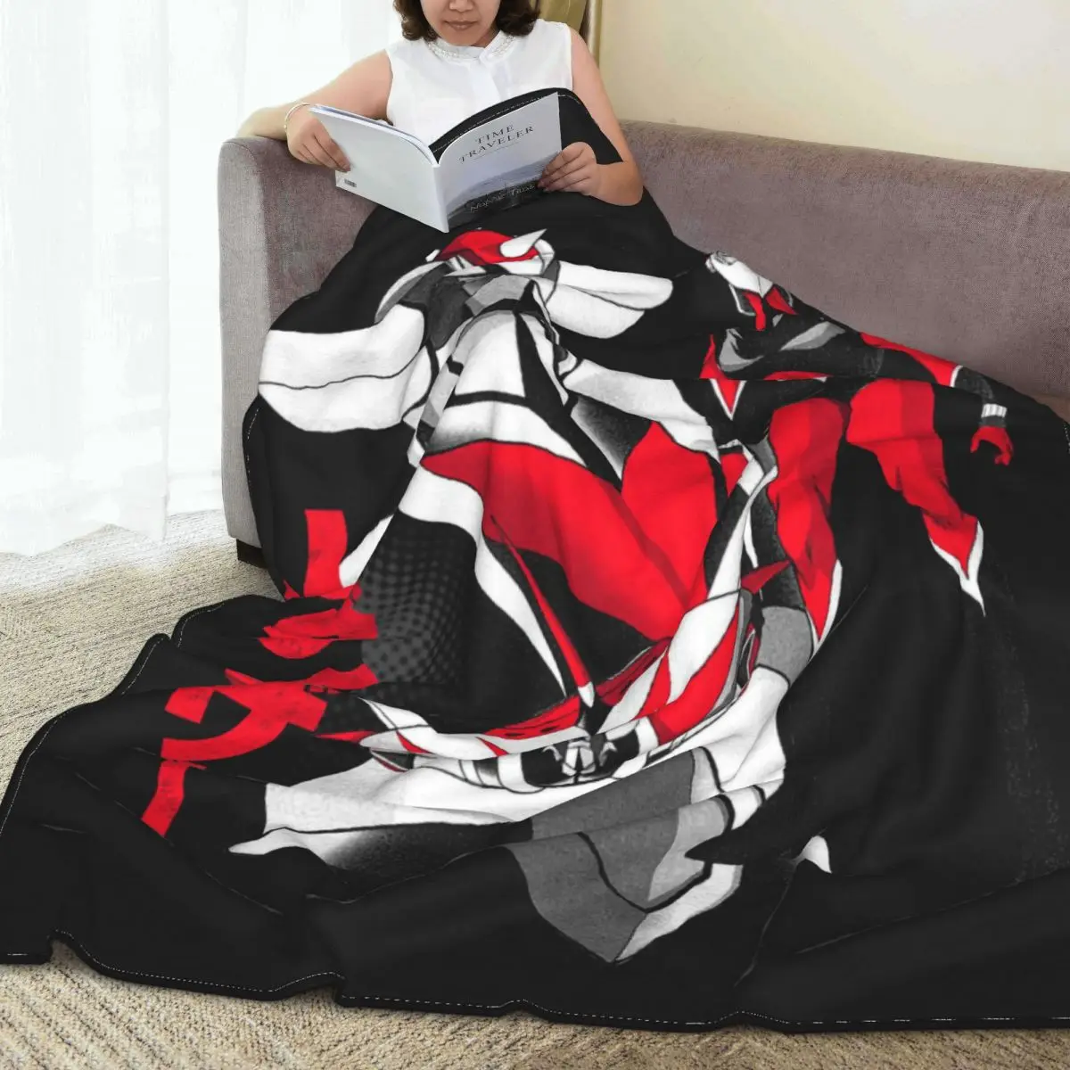 UFO Robot Grendizer Knitted Blankets Velvet Goldorak Actarus Mazinger Z Manga Throw Blankets for Airplane Travel Bedroom Quilt