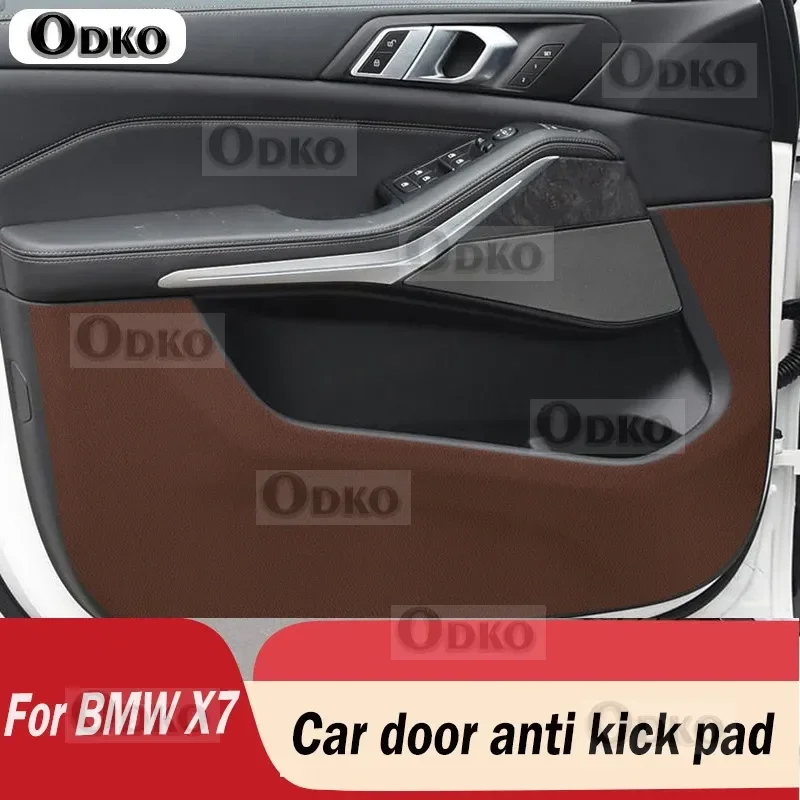 4 шт. кожаные накладки на дверь автомобиля, защитная пленка, наклейка, аксессуары для BMW X7 G07 2020 2021 2022 2023