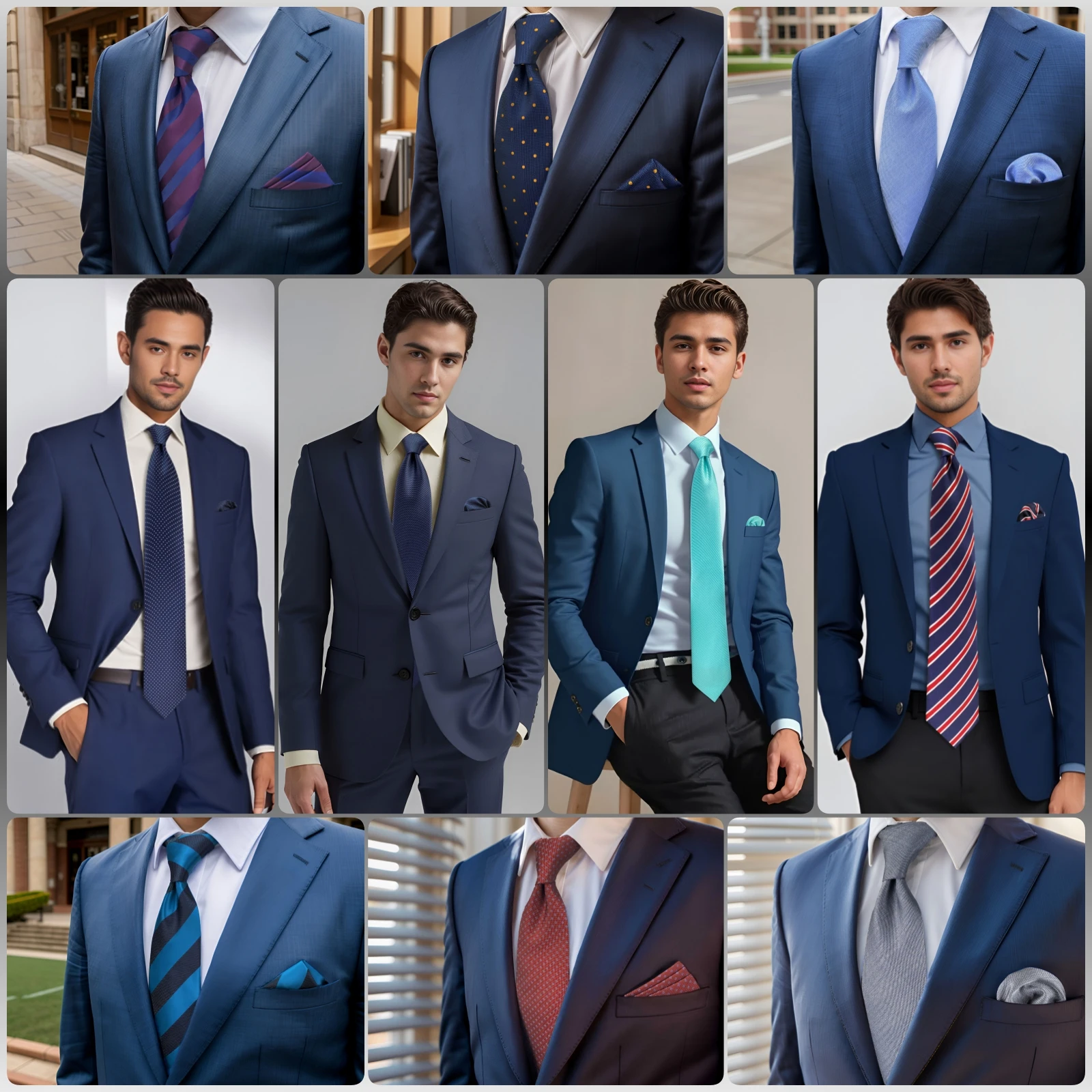 Mens Necktie Pocket Square Set Dots Striped Solid Color Orange Blue Red Tie Hanky Set Wedding Business Accessories Extra Long