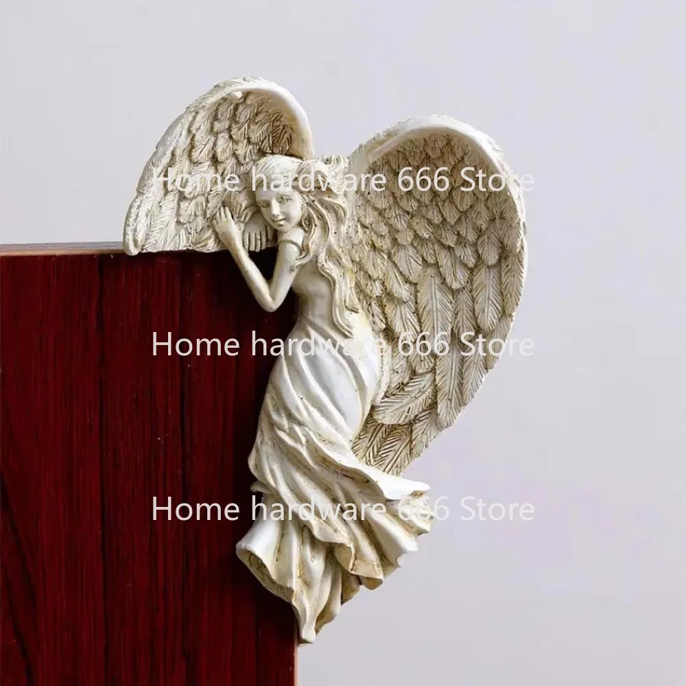 Door Frame Angel Wing Sculpture, Goddesses Action Posture, Home, Bedroom, Living Room, Retro Wall Decoration