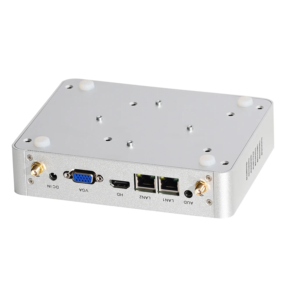 팬리스 미니 PC, 인텔 쿼드 코어 셀러론 J4105 HDMI VGA 듀얼 LAN 2 * COM 소프트 루트 컴퓨터 Pfsense TV 박스 윈도우 11 HTPC