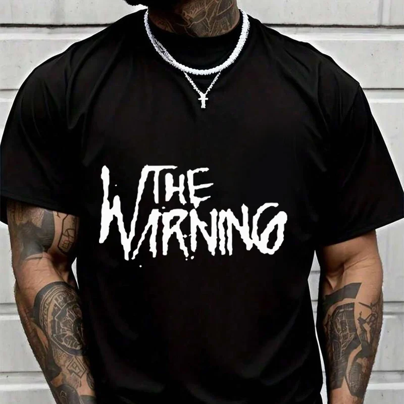 

The Warning Is A Mexican Rock Men's Graphic Black T-Shirt New Men's Casual O-neck Short Sleeve Tees