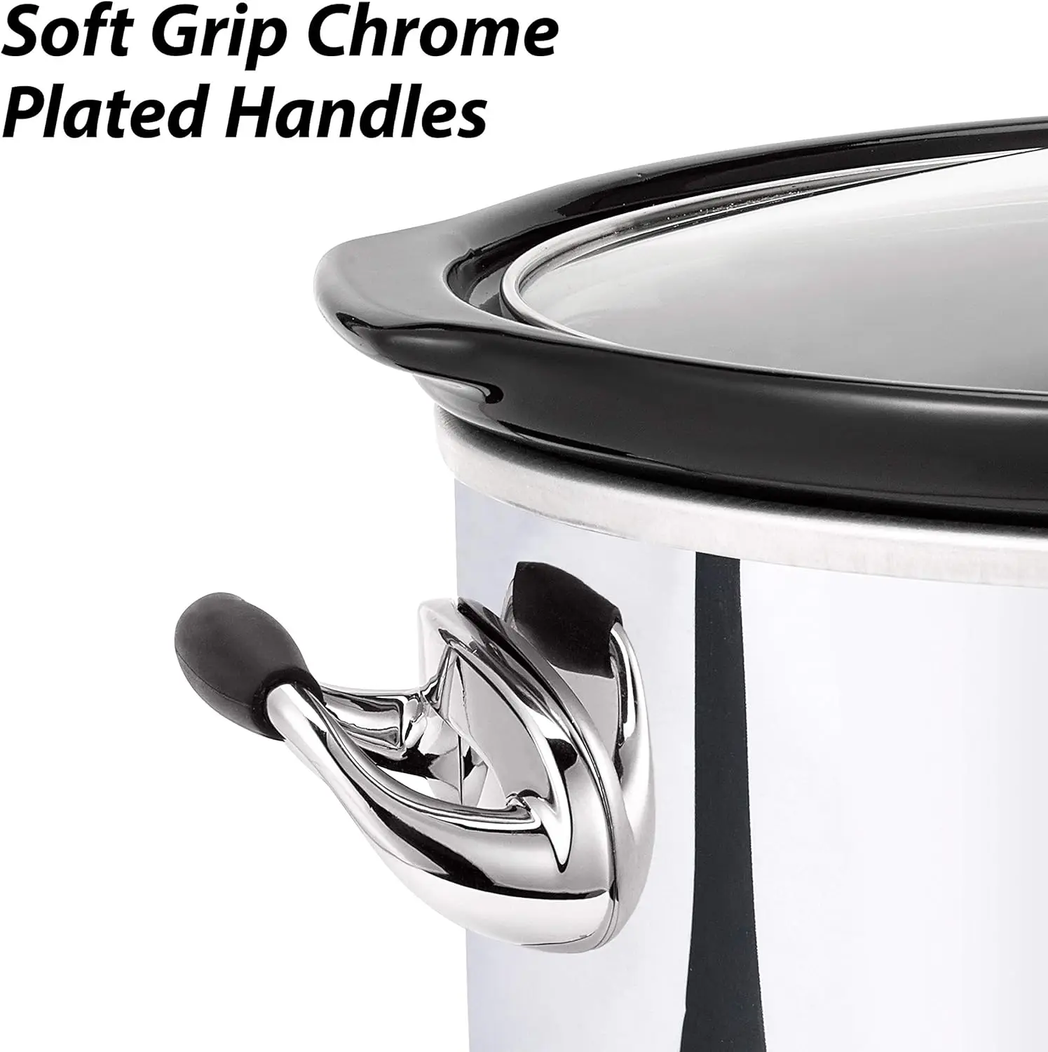 Fornello lento programmabile da 7 litri con Timer digitale, scaldavivande, platino lucido, perfetto per pasti quotidiani e divertenti