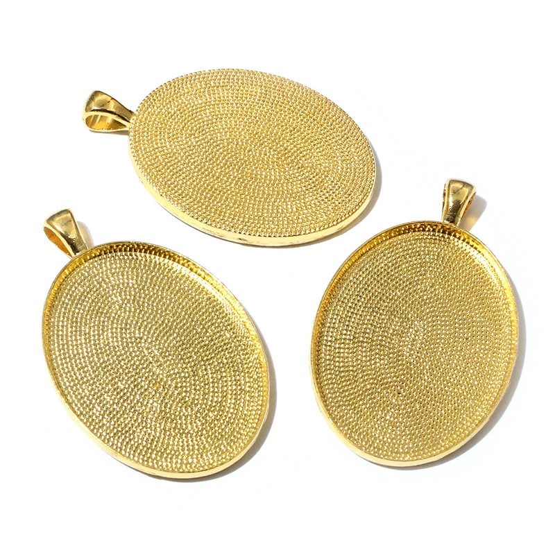 New Fashion 5pcs 30x40mm Inner Size 8 Colors Plated Simple Style Cabochon Base Setting Charms Pendant (