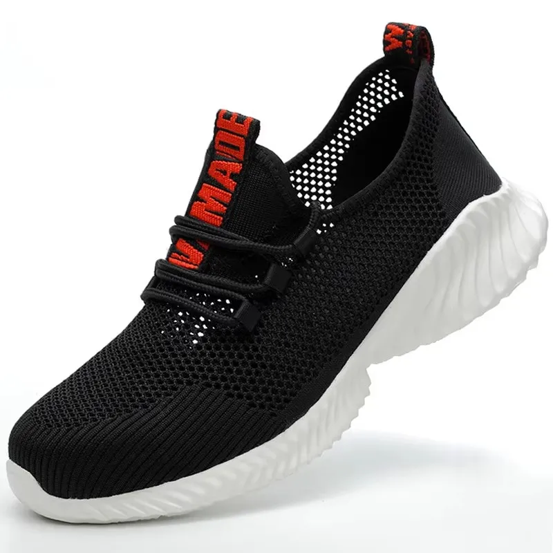 Atmungsaktive Herren-Arbeitsschuhe, Sommer-Sicherheitsschuhe, leichte Schutz-Sneaker, Sicherheitsschuhe mit Stahlkappe, pannensichere Herrenstiefel