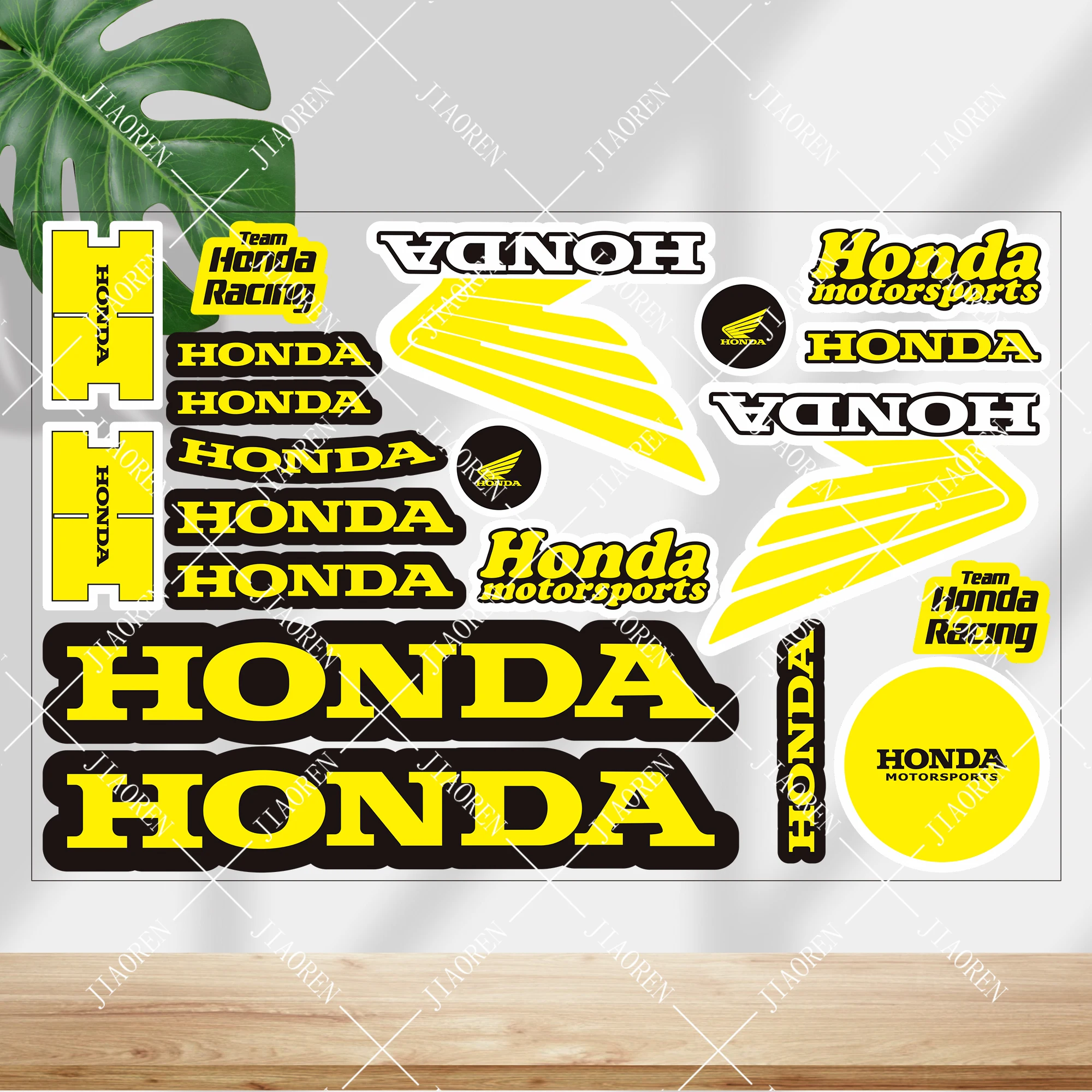 

Светоотражающие желтые наклейки Honda, наклейки на мотоцикл, логотип крыла Cbr Cbr1000rr Cbr650f